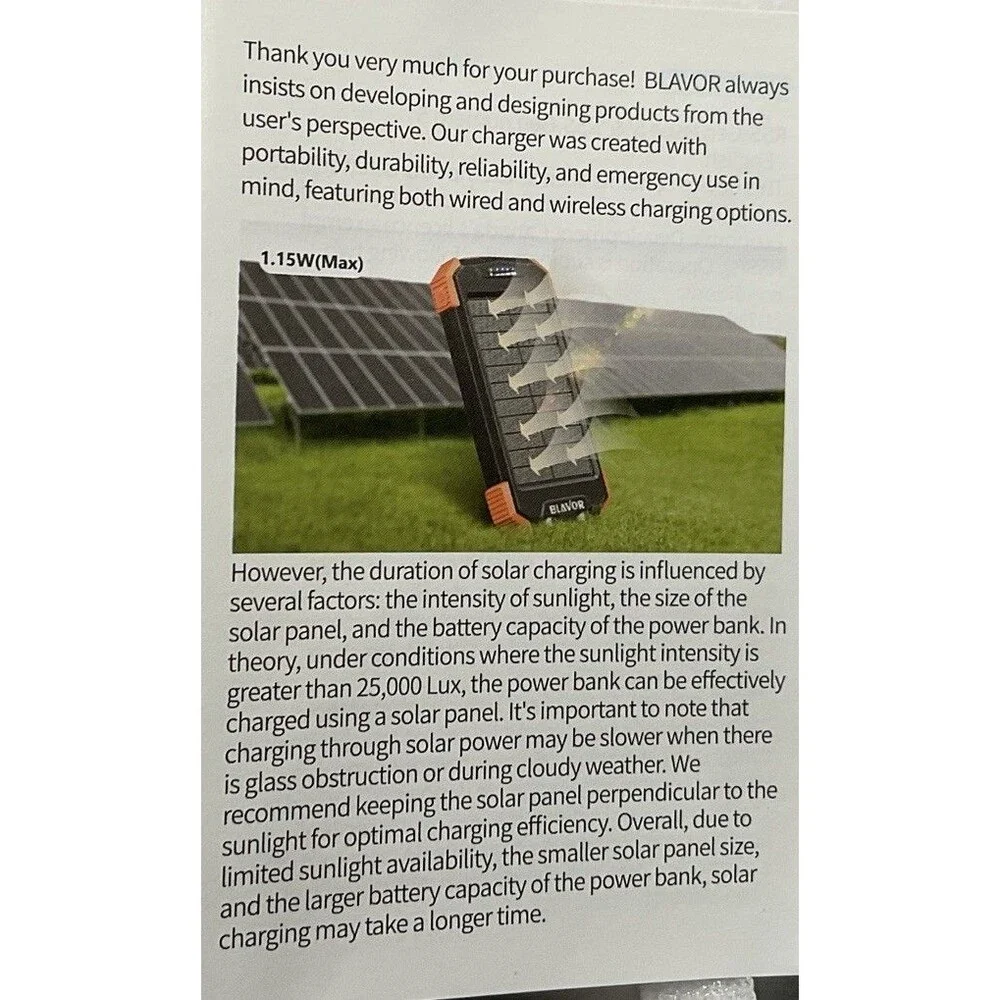 Blavor solar charger
